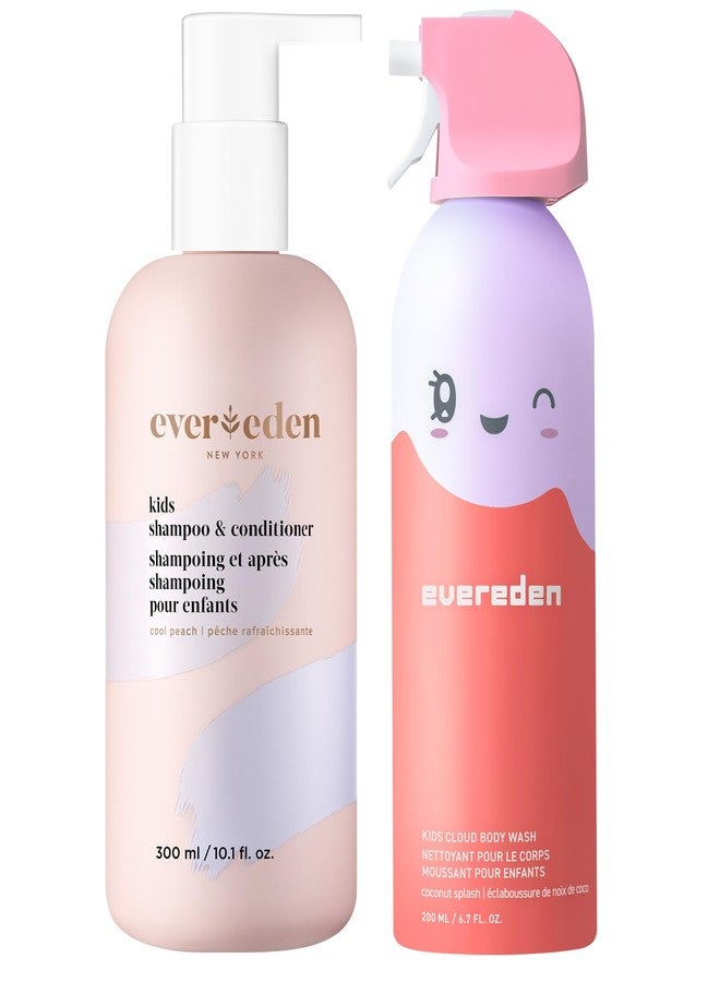 Evereden Kids Shower Essentials Set: 2-in-1 Kids Shampoo and Conditioner + Cloud Body Wash - Gentle Cloud-Like Toddler Body Wash & Gentle Shampoo-Conditioner - Clean & Vegan Skin Care - Image 1
